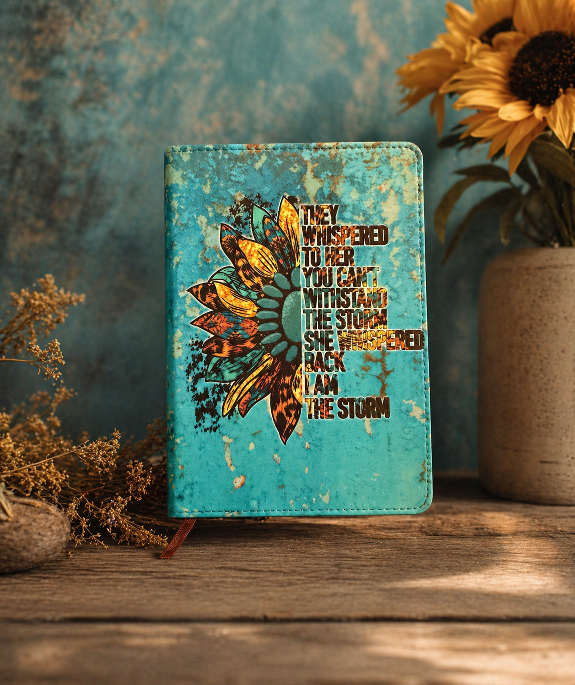I Am the Storm Sunflower Notebook | Inspirational Journal | Motivational Gift